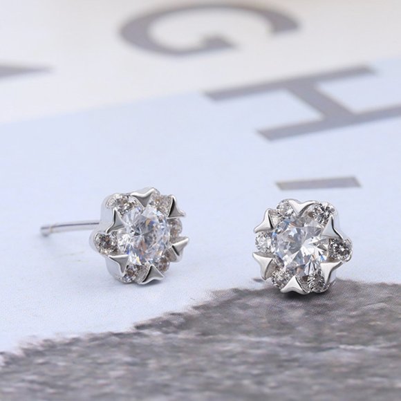 Genuine snowflake stud earrings ZBGJZB00139 - Picture 2 of 4